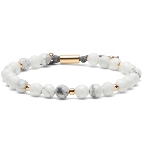 Gorjana Jewelry - Gorjana Power Gemstone Beaded Bracelet | NWT | Howlite & Gold
